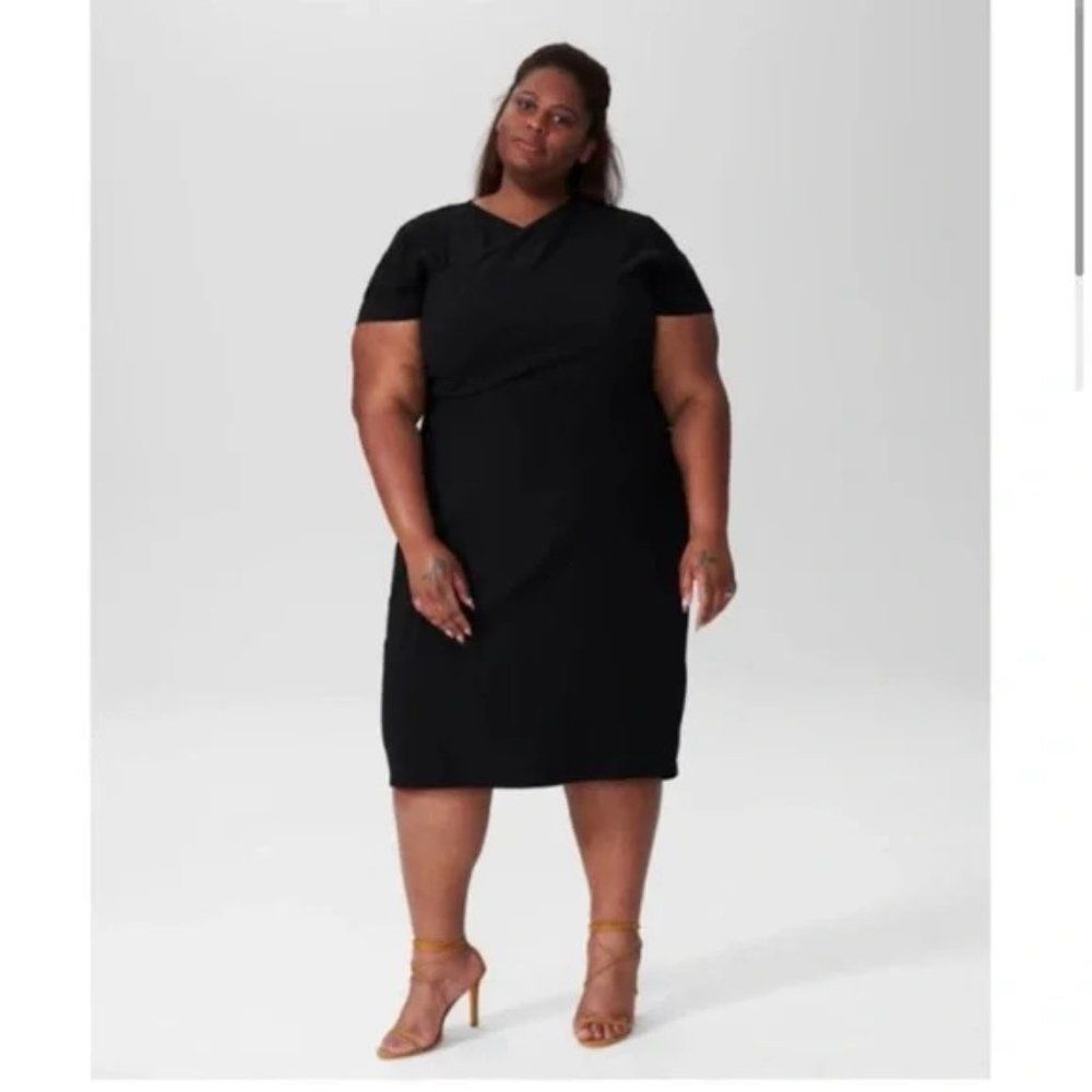 Universal Standard-Mary Double Luxe Dress Black- Size 2x (30-32) Us Size 5x